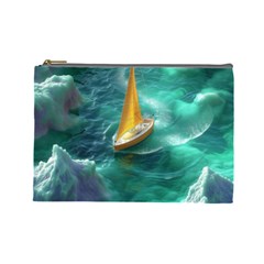 Dolphins Sea Ocean Water Cosmetic Bag (large)