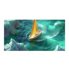 Dolphins Sea Ocean Water Satin Wrap 35  X 70 