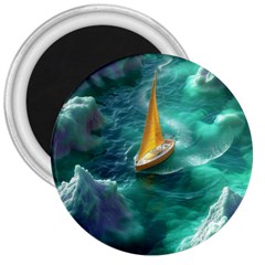 Seascape Boat Sailing 3  Magnets