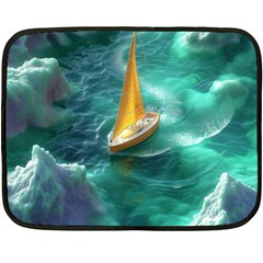 Seascape Boat Sailing Two Sides Fleece Blanket (mini)