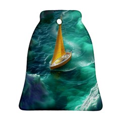 Seascape Boat Sailing Bell Ornament (two Sides)