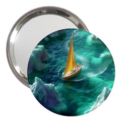 Seascape Boat Sailing 3  Handbag Mirrors