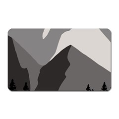 Mountain Wolf Tree Nature Moon Magnet (rectangular) by Cemarart