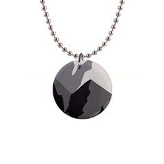 Mountain Wolf Tree Nature Moon 1  Button Necklace