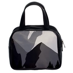 Mountain Wolf Tree Nature Moon Classic Handbag (two Sides)