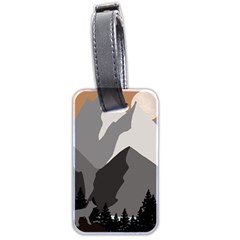 Mountain Wolf Tree Nature Moon Luggage Tag (two Sides) by Cemarart