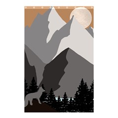 Mountain Wolf Tree Nature Moon Shower Curtain 48  X 72  (small) 