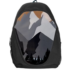 Mountain Wolf Tree Nature Moon Backpack Bag