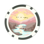 Mountain Birds River Sunset Nature Poker Chip Card Guard Back