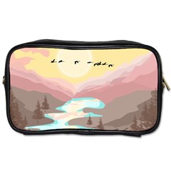 Mountain Birds River Sunset Nature Toiletries Bag (two Sides)