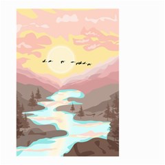 Mountain Birds River Sunset Nature Small Garden Flag (two Sides)