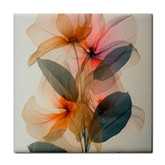 Double Exposure Flower Tile Coaster