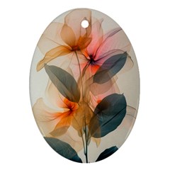 Double Exposure Flower Ornament (oval) by Cemarart