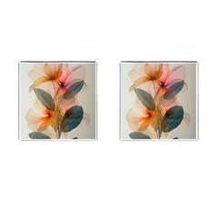 Double Exposure Flower Cufflinks (square)