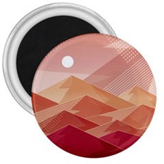 Mountains Sunset Landscape Nature 3  Magnets