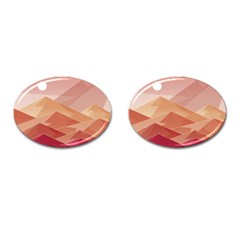 Mountains Sunset Landscape Nature Cufflinks (oval)