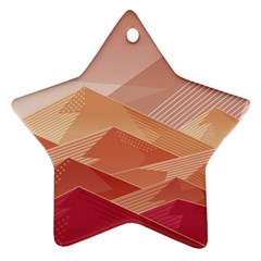 Mountains Sunset Landscape Nature Star Ornament (two Sides)