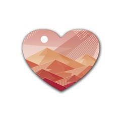 Mountains Sunset Landscape Nature Rubber Heart Coaster (4 Pack)