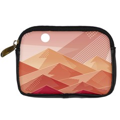 Mountains Sunset Landscape Nature Digital Camera Leather Case