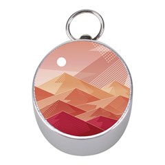 Mountains Sunset Landscape Nature Mini Silver Compasses