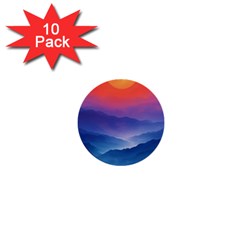 Valley Night Mountains 1  Mini Buttons (10 Pack) 