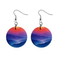 Valley Night Mountains Mini Button Earrings