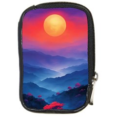 Valley Night Mountains Compact Camera Leather Case