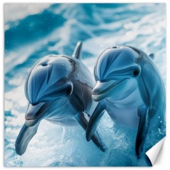 Dolphin Swimming Sea Ocean Canvas 20  X 20 