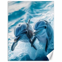 Dolphin Swimming Sea Ocean Canvas 18  X 24  by Cemarart