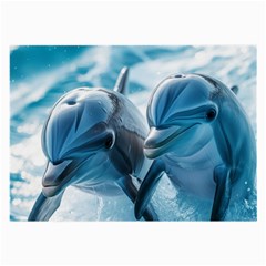 Dolphin Swimming Sea Ocean Large Glasses Cloth (2 Sides)