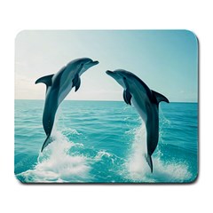 Dolphin Sea Ocean Large Mousepad by Cemarart