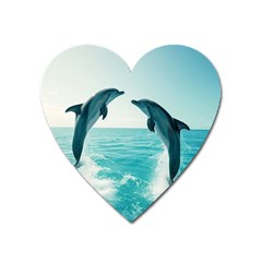 Dolphin Sea Ocean Heart Magnet