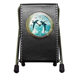 Dolphin Sea Ocean Pen Holder Desk Clock