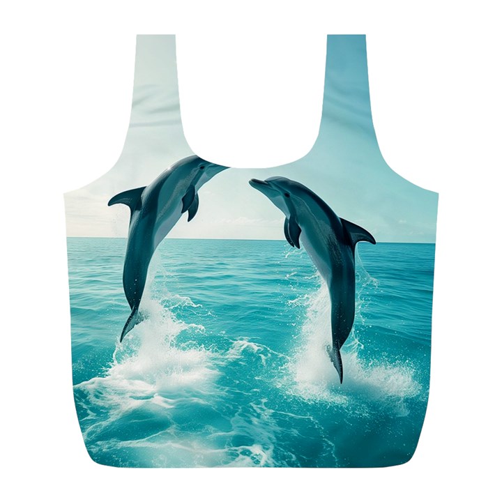 Dolphin Sea Ocean Full Print Recycle Bag (L)