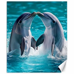 Dolphins Sea Ocean Canvas 20  X 24 