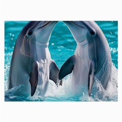 Dolphins Sea Ocean Large Glasses Cloth (2 Sides)