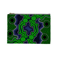 Authentic Aboriginal Art - After The Rain Cosmetic Bag (large) by hogartharts