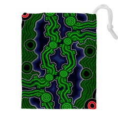 Authentic Aboriginal Art - After The Rain Drawstring Pouch (5xl)