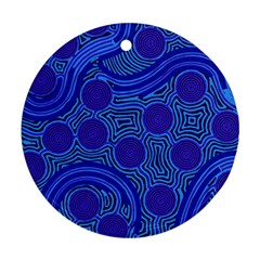 Authentic Aboriginal Art - Rivers Around Us Round Ornament (Two Sides)