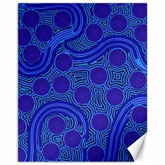 Authentic Aboriginal Art - Rivers Around Us Canvas 11  x 14 