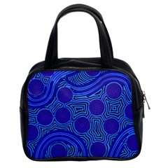 Authentic Aboriginal Art - Rivers Around Us Classic Handbag (Two Sides)