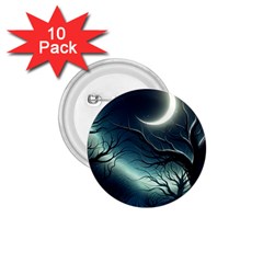 Moon Moonlit Forest Fantasy Midnight 1 75  Buttons (10 Pack)