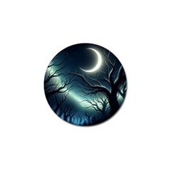 Moon Moonlit Forest Fantasy Midnight Golf Ball Marker