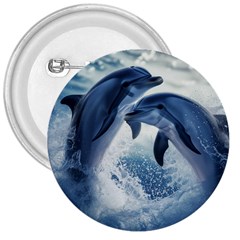 Dolphins Sea Ocean Water 3  Buttons