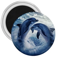 Dolphins Sea Ocean Water 3  Magnets