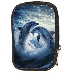 Dolphins Sea Ocean Water Compact Camera Leather Case