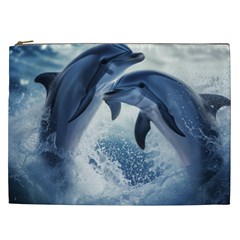 Dolphins Sea Ocean Water Cosmetic Bag (xxl)