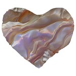 Silk Waves Abstract Large 19  Premium Flano Heart Shape Cushions Front