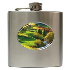 Countryside Landscape Nature Hip Flask (6 Oz)