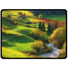 Countryside Landscape Nature Fleece Blanket (large)